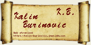 Kalin Burinović vizit kartica